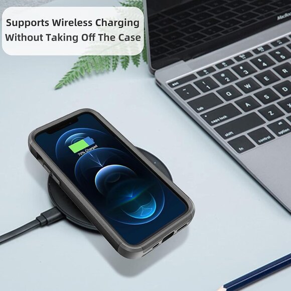 JSHRU Military-Grade Drop Protection Phone Case for iPhone 12 Pro, Black NEW - Picture 11 of 14